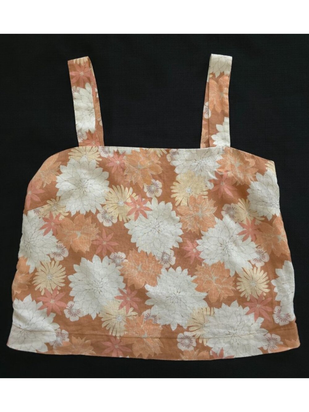 Faherty Summer Sands 100% Linen Tank Top Warm Jicaro Island Floral Print L - Picture 2 of 6